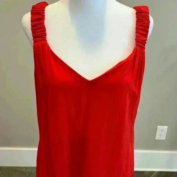 NWT Vince Camuto Womens Sleeveless Long Maxi Dress ruched straps V-neckline - Picture 6 of 7